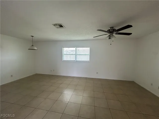 a view of a room with a window