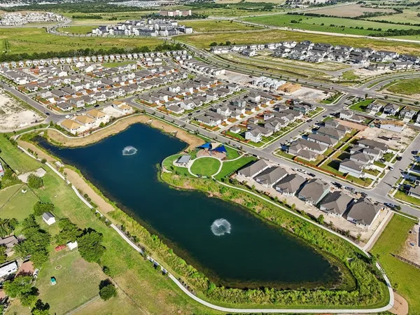 an aerial view of a city
