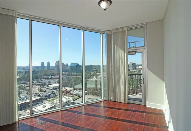 a view of a room with window