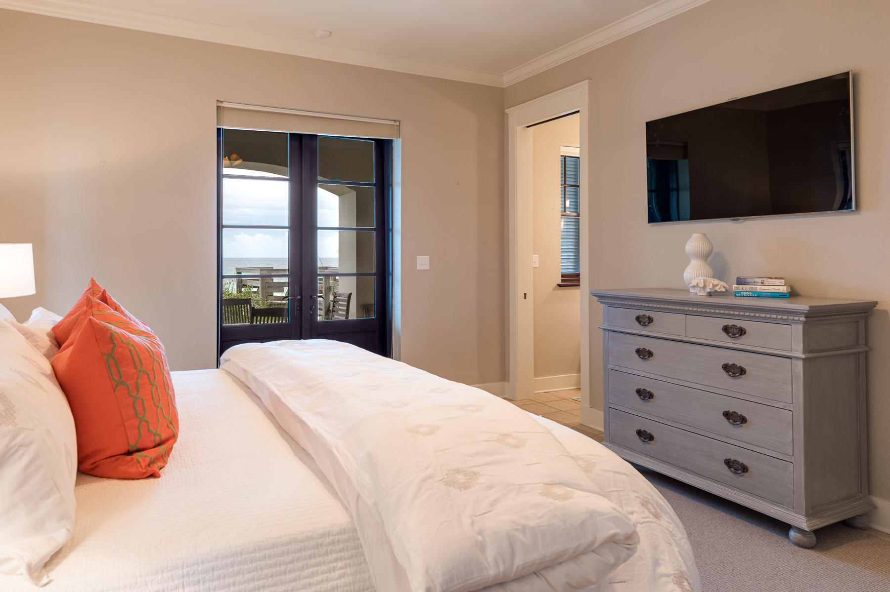 25 Stallworth Boulevard Santa Rosa Beach, FL 32459 - Photo 12 of 38 a bedroom with a bed and a flat screen tv