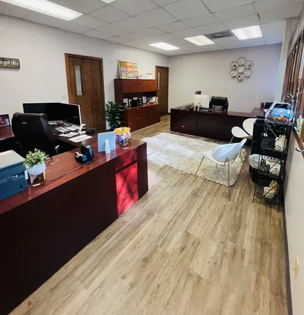 a room with furniture