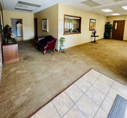 a living room with furniture