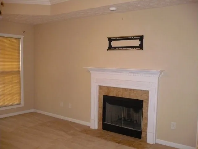 a view of a livingroom with a fireplace