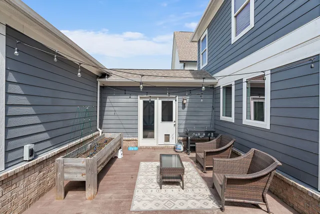 a house with outdoor seating