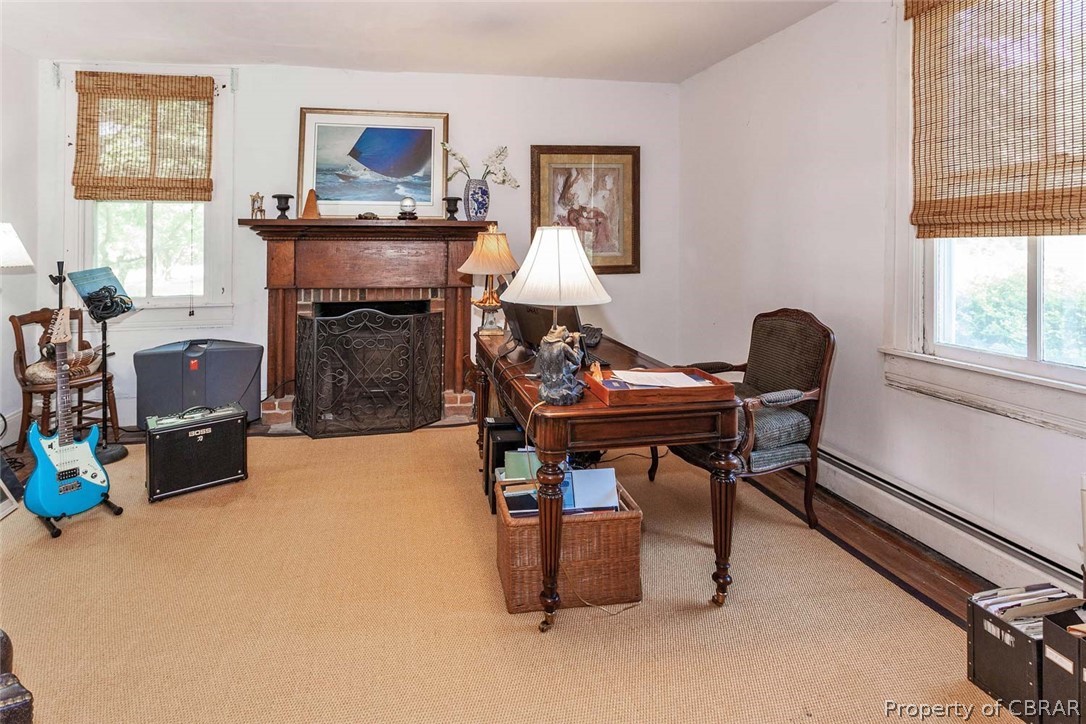 2390 Little Bay Road White Stone, VA 22578 - Photo 30 of 50 Office with a Wood Burning Fireplace also has access to the Screen Porch
