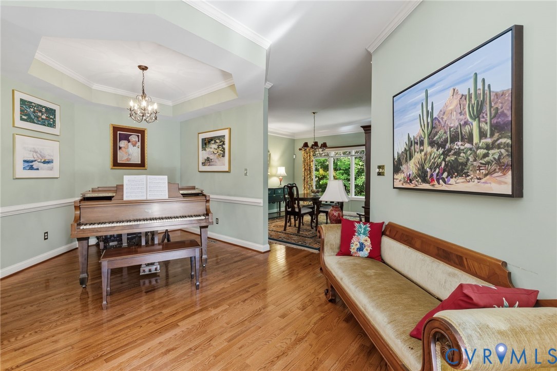 3137 Stony Point Road, Unit D Richmond, VA 23235 - Photo 7 of 31 The piano room displays tray ceiling with crown mo