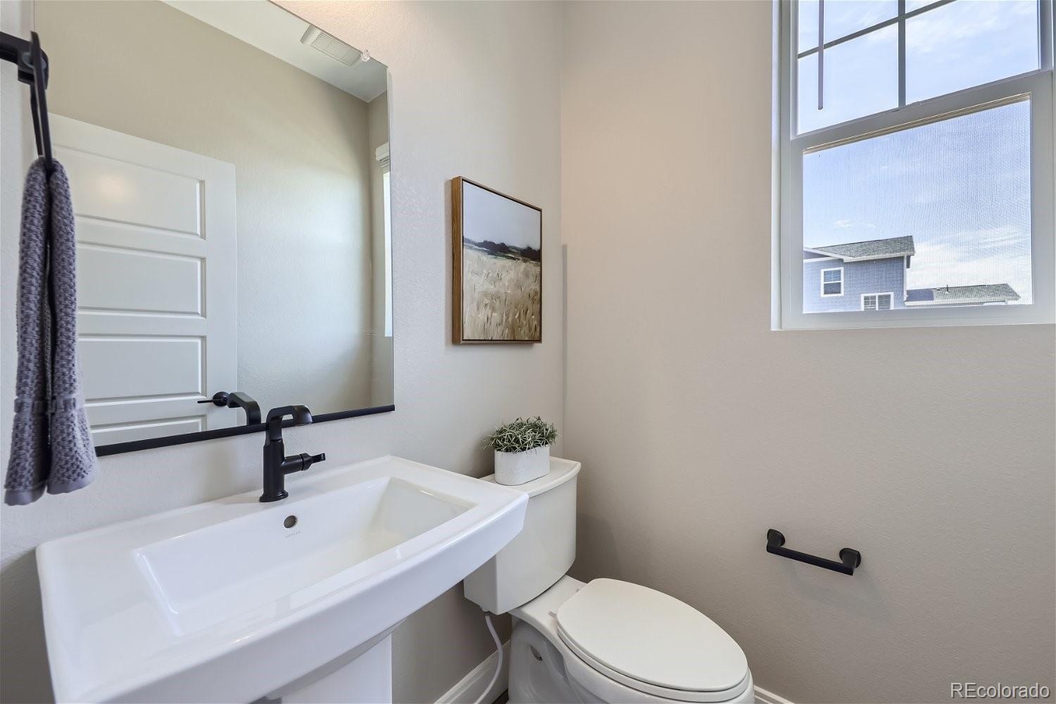 12864 Pinnacle Firestone, CO 80504 - Photo 8 of 29 a bathroom with a sink mirror and toilet