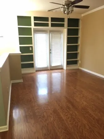 an empty room with windows