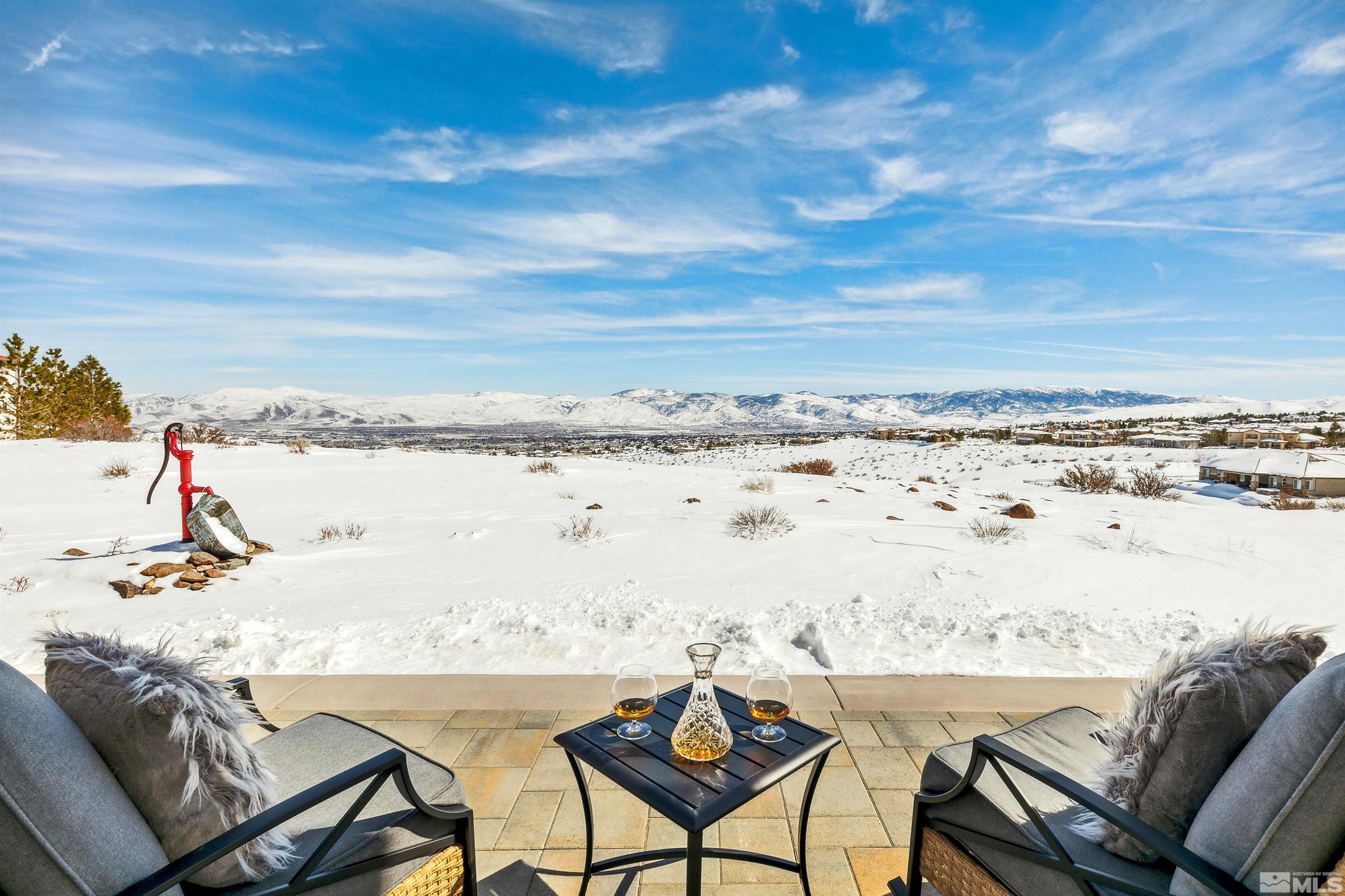 a view of a terrace with furniture