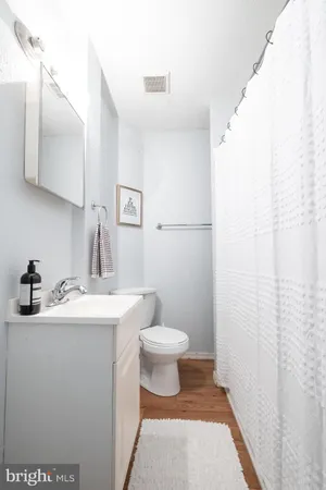 a bathroom with a sink toilet and vanity