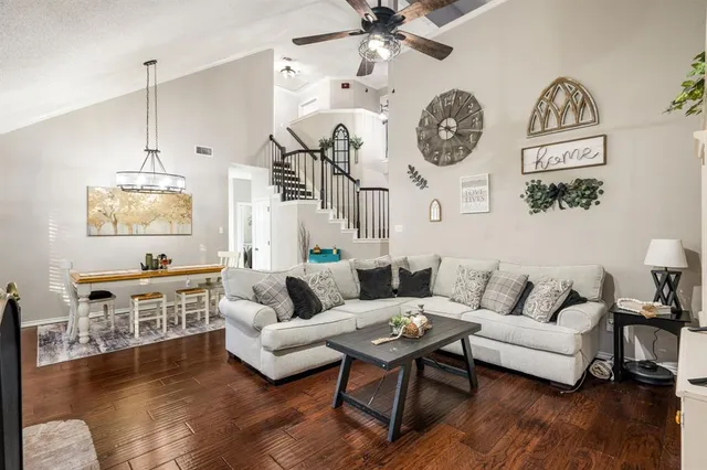 a living room with furniture