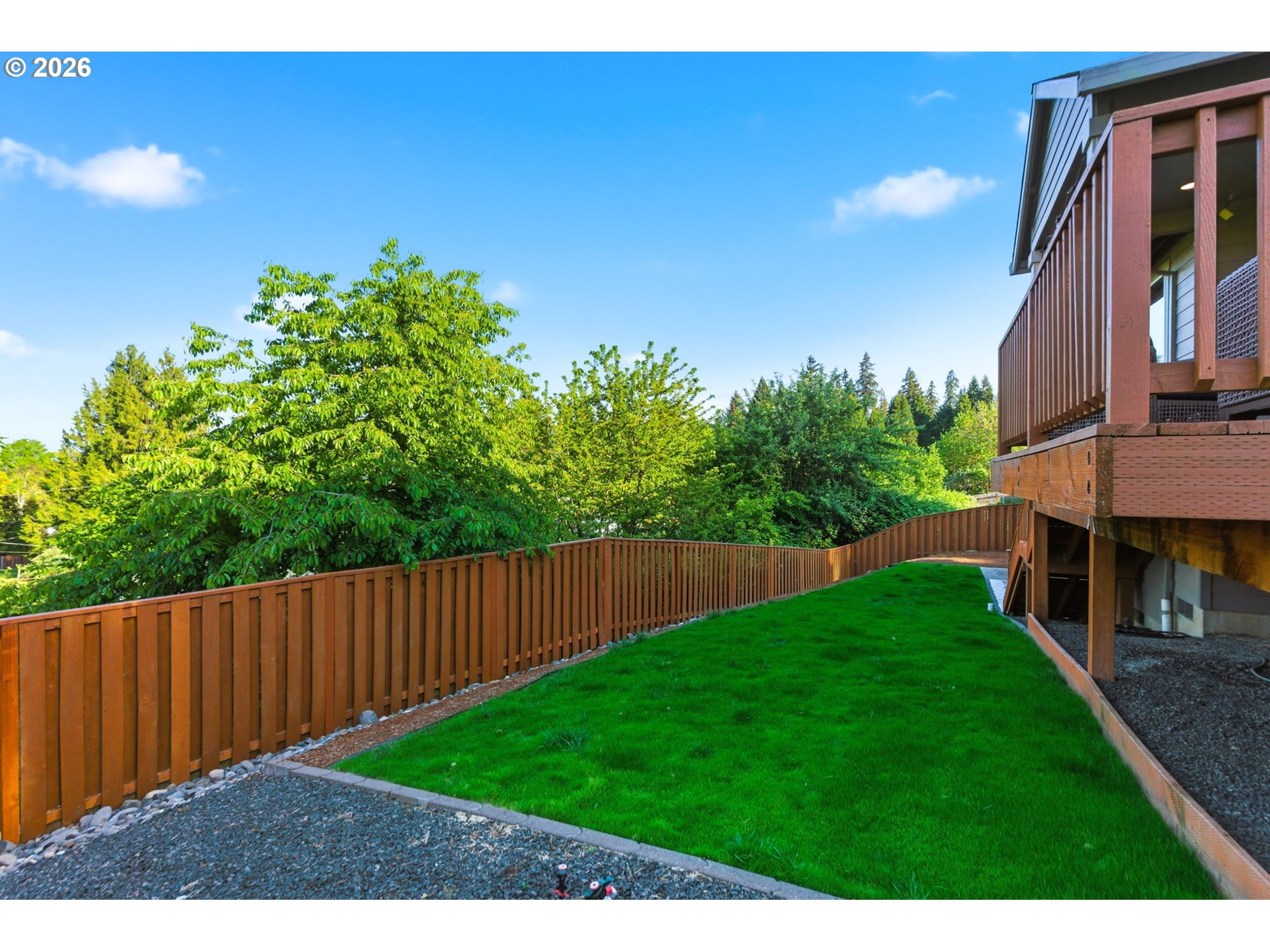 33068 Northwest Ej Smith Road Scappoose, OR 97056 - Photo 39 of 43 a view of a backyard with sitting area