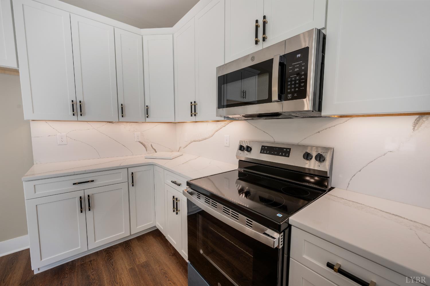 61 Luke Court Rustburg, VA 24588 - Photo 10 of 39 a kitchen with a stove and a microwave