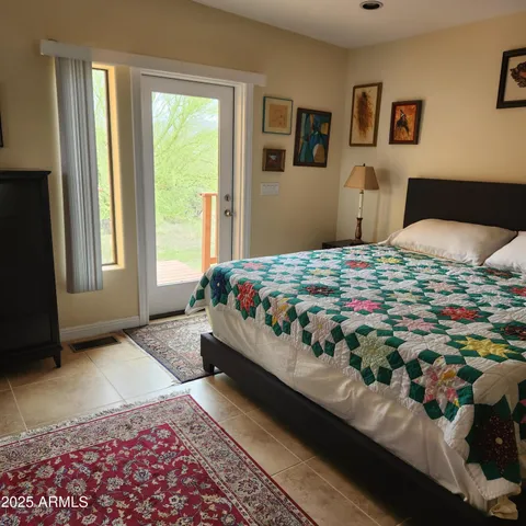 a view of backyard from deck