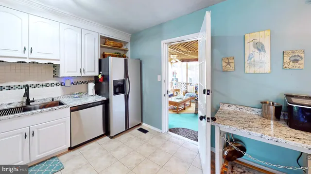 a view of balcony with wooden floor