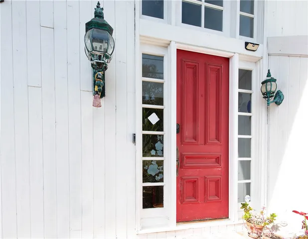 a view of front door of house