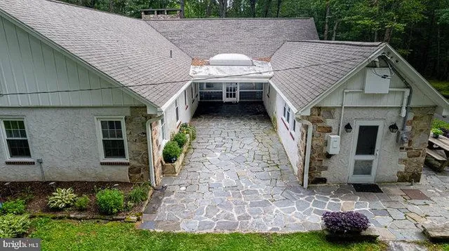 a view of a lush green field