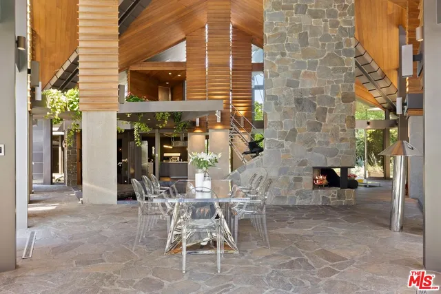 a view of outdoor space with seating area