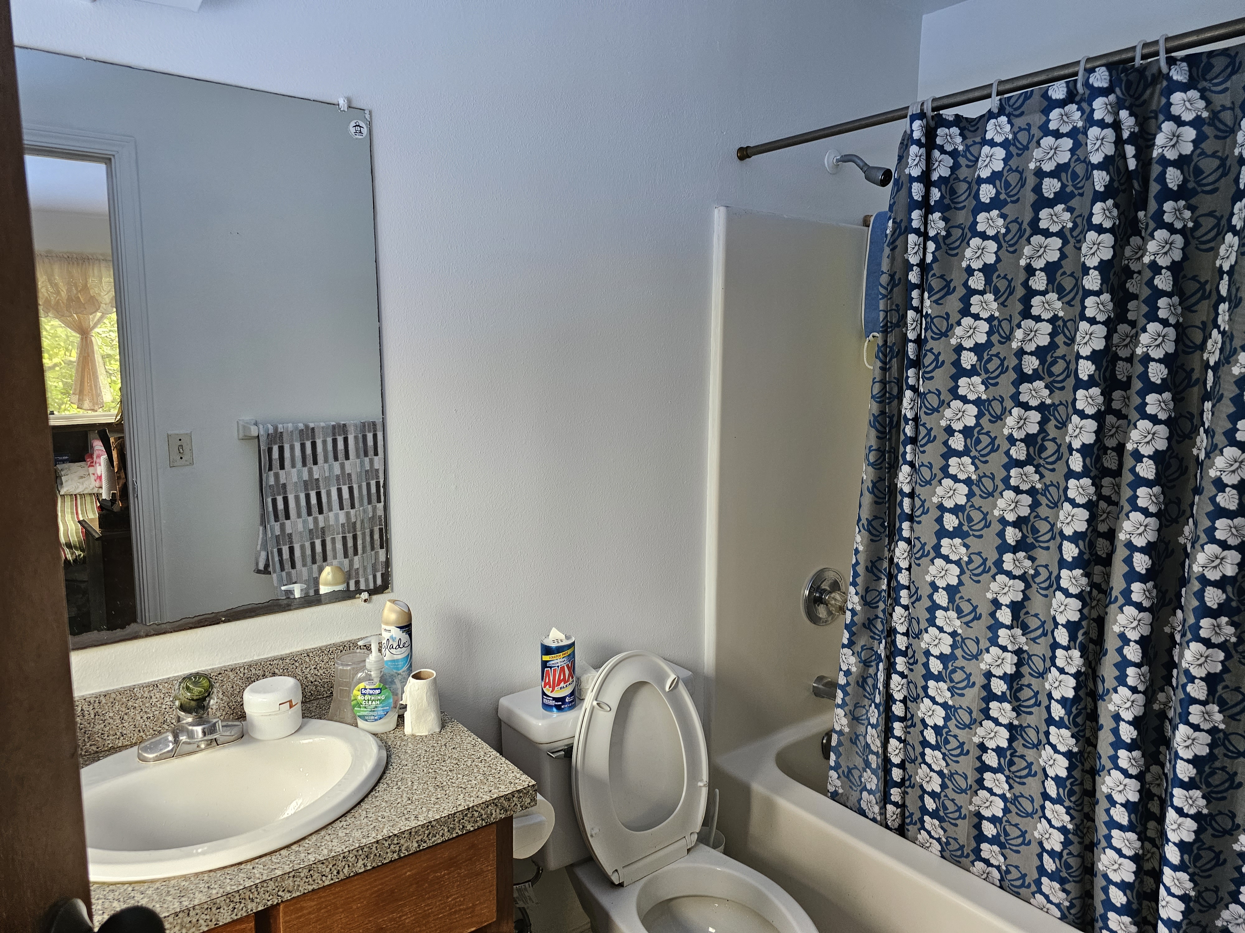 16-1754 Uhini Ana Road Pahoa, HI 96778 - Photo 14 of 21 a bathroom with a granite countertop sink and a mirror