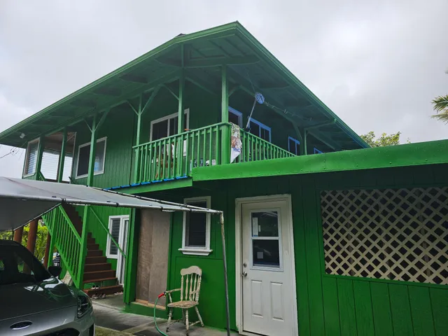a green building with outdoor space