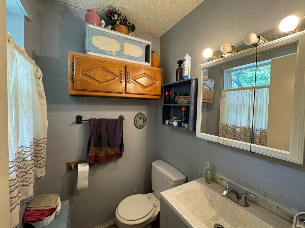 2429 February Lane Grand Prairie, TX 75050 - Photo 8 of 14 a bathroom with a sink a toilet and mirror
