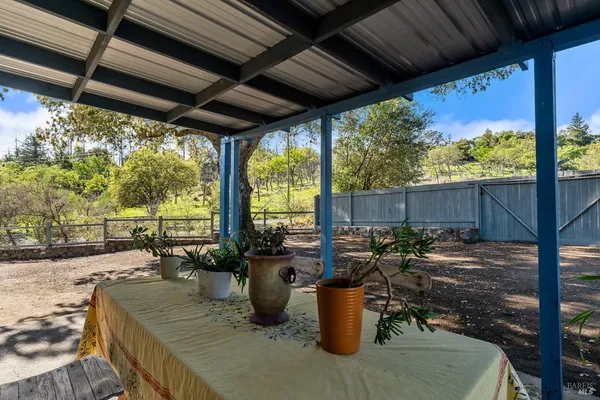 a view of outdoor space with seating area
