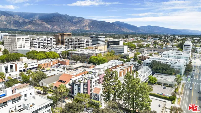 a view of city and mountain