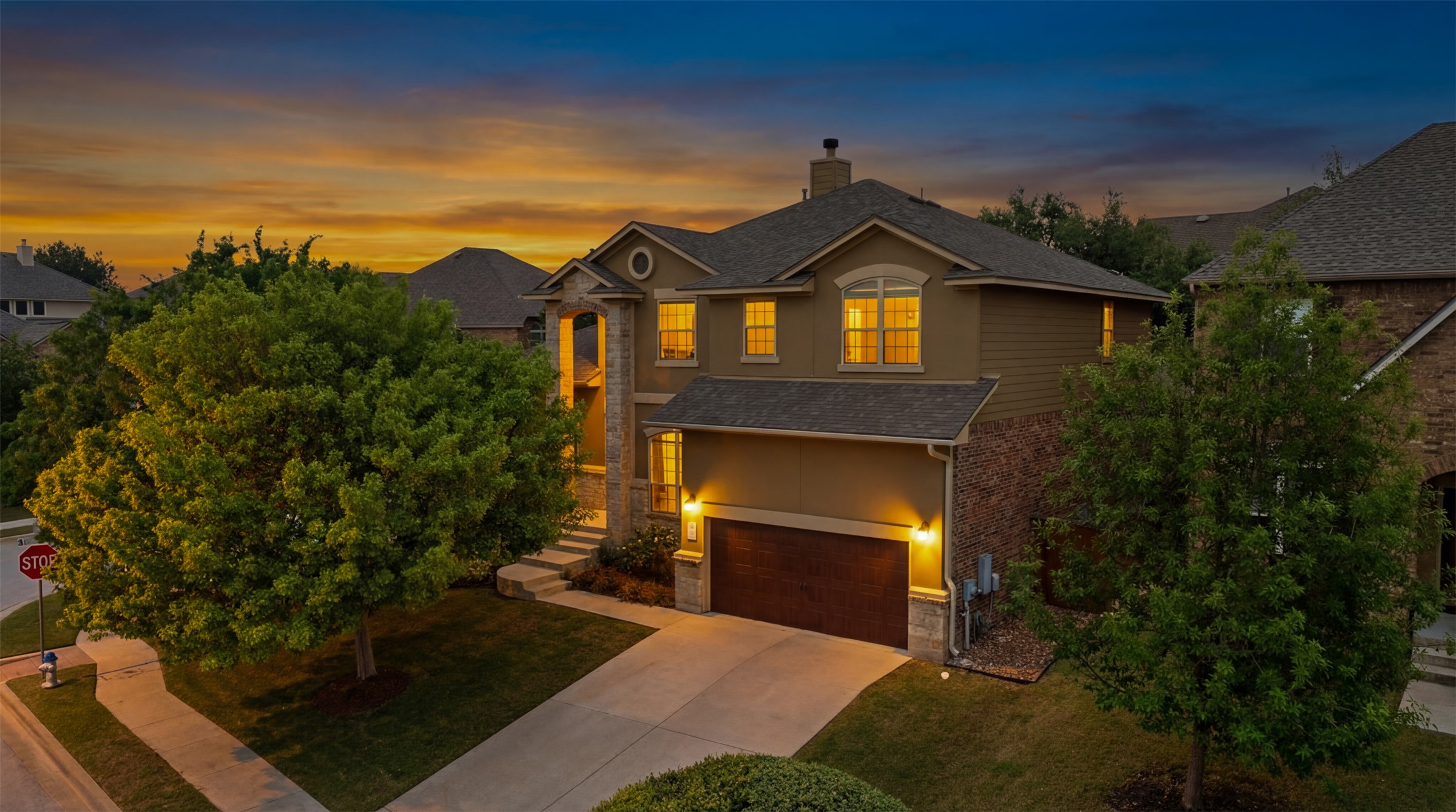 112 Bastrop Drive Georgetown, TX 78628 - Photo 1 of 1 Twilight View of House