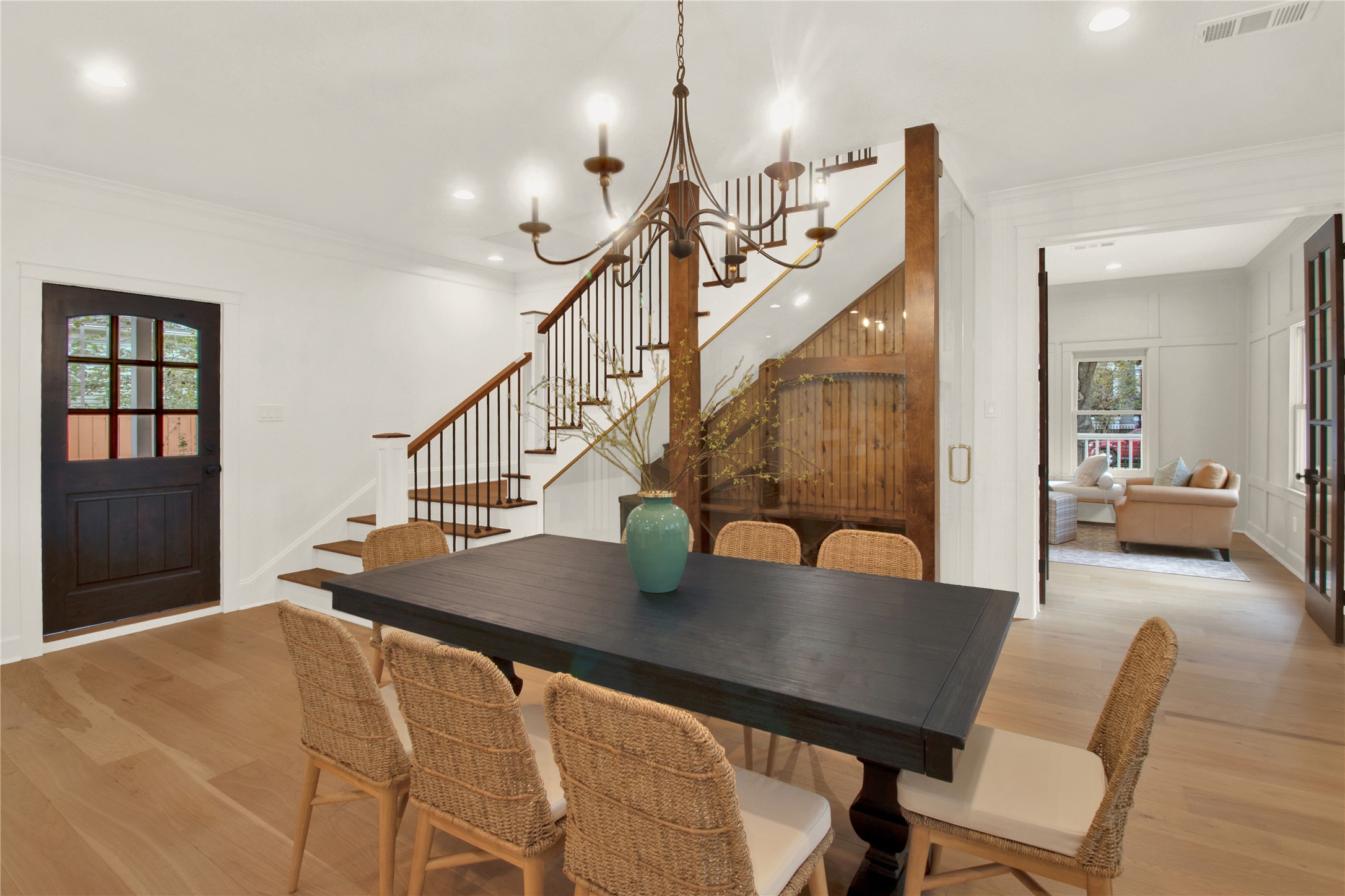 1535 Rutland Street Houston, TX 77008 - Photo 11 of 50 a view of a dining room with furniture and a chandelier