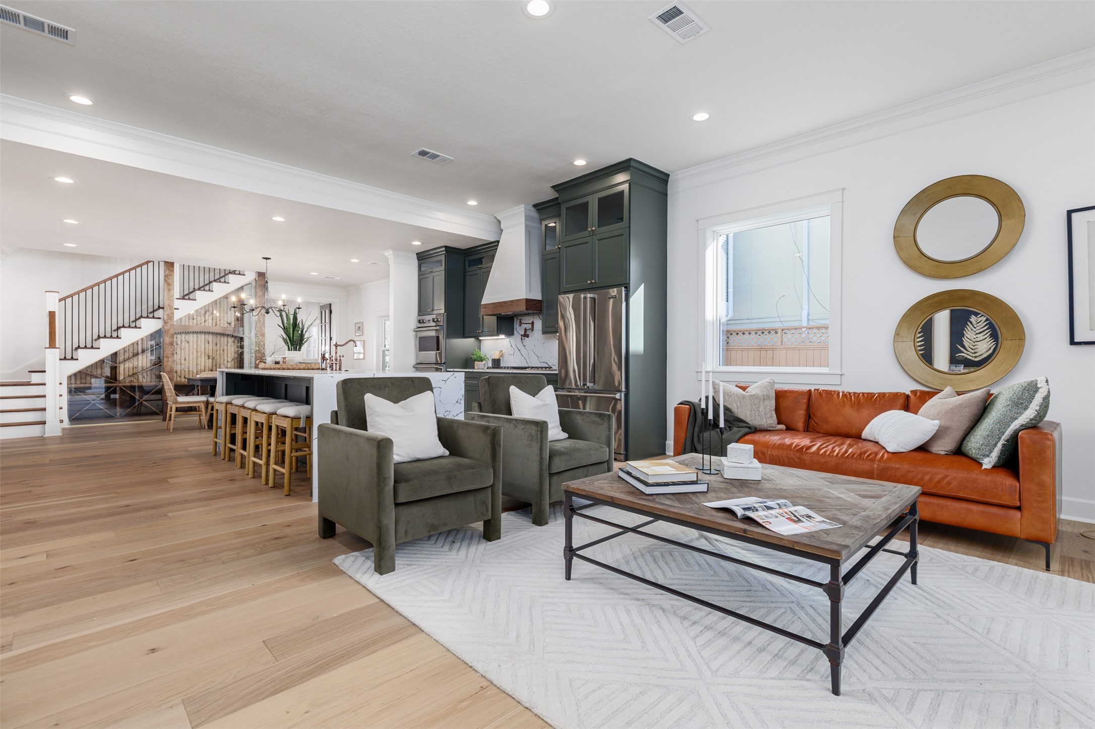 1535 Rutland Street Houston, TX 77008 - Photo 21 of 50 a living room with furniture kitchen view and a refrigerator