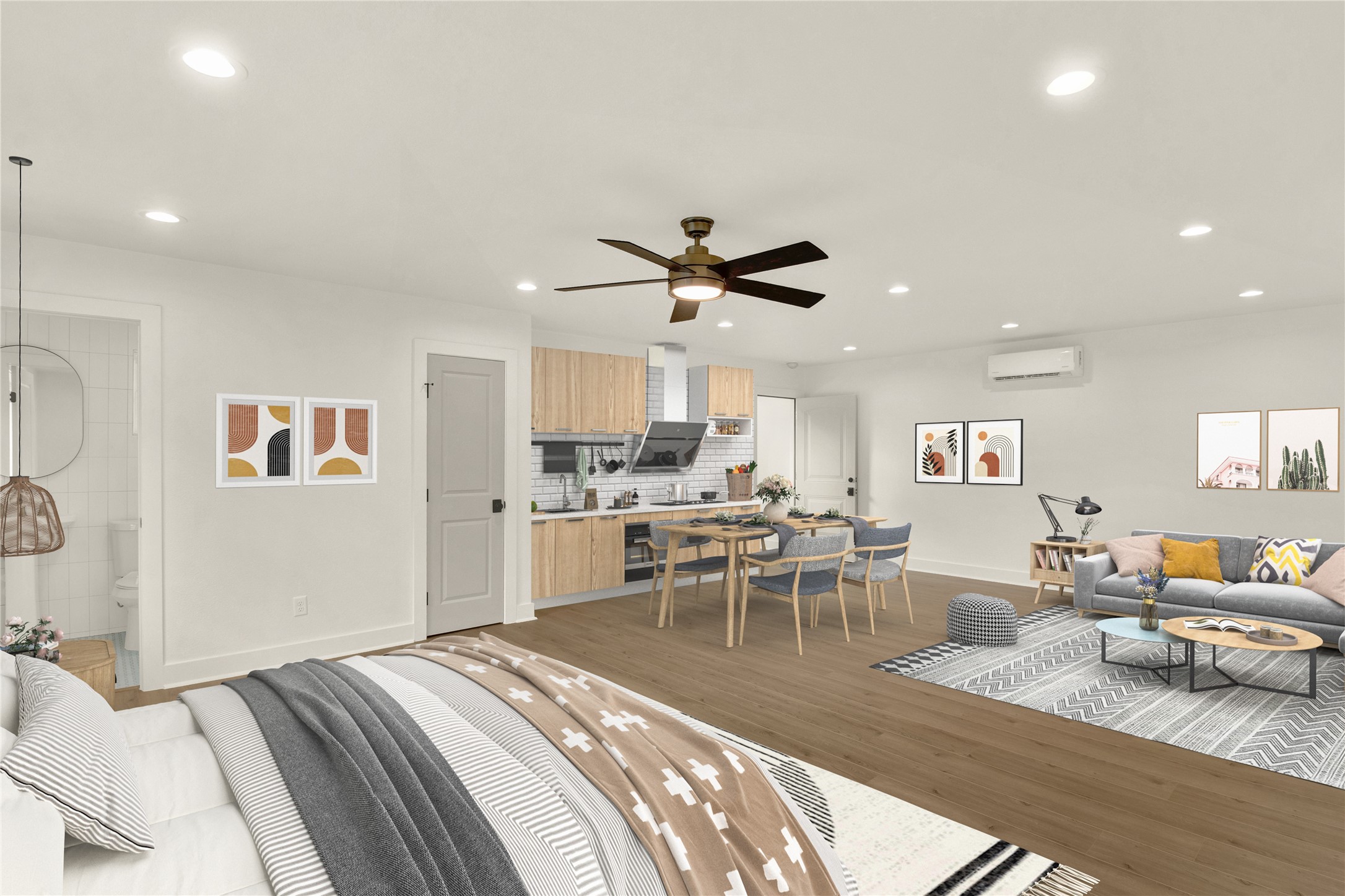 1535 Rutland Street Houston, TX 77008 - Photo 40 of 50 a living room with furniture and kitchen view