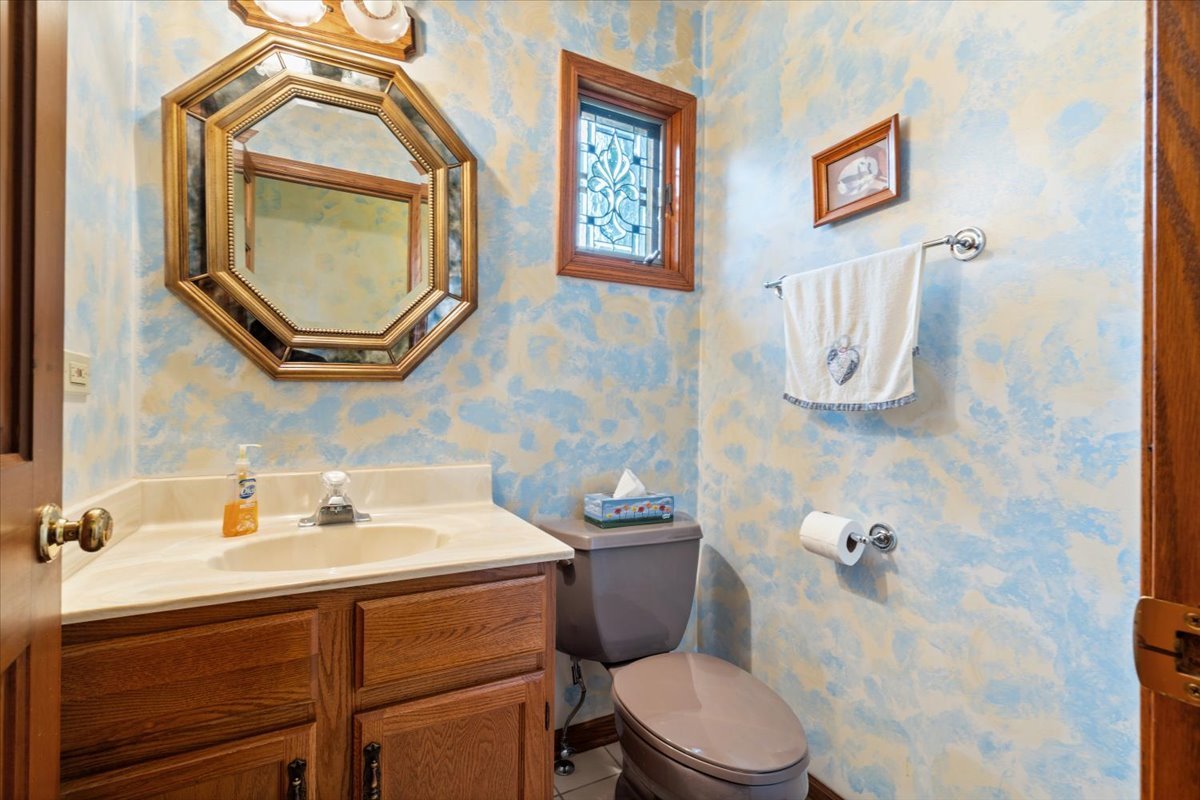 703 Newcastle Lane Prospect Heights, IL 60070 - Photo 20 of 45 a bathroom with a sink mirror and toilet