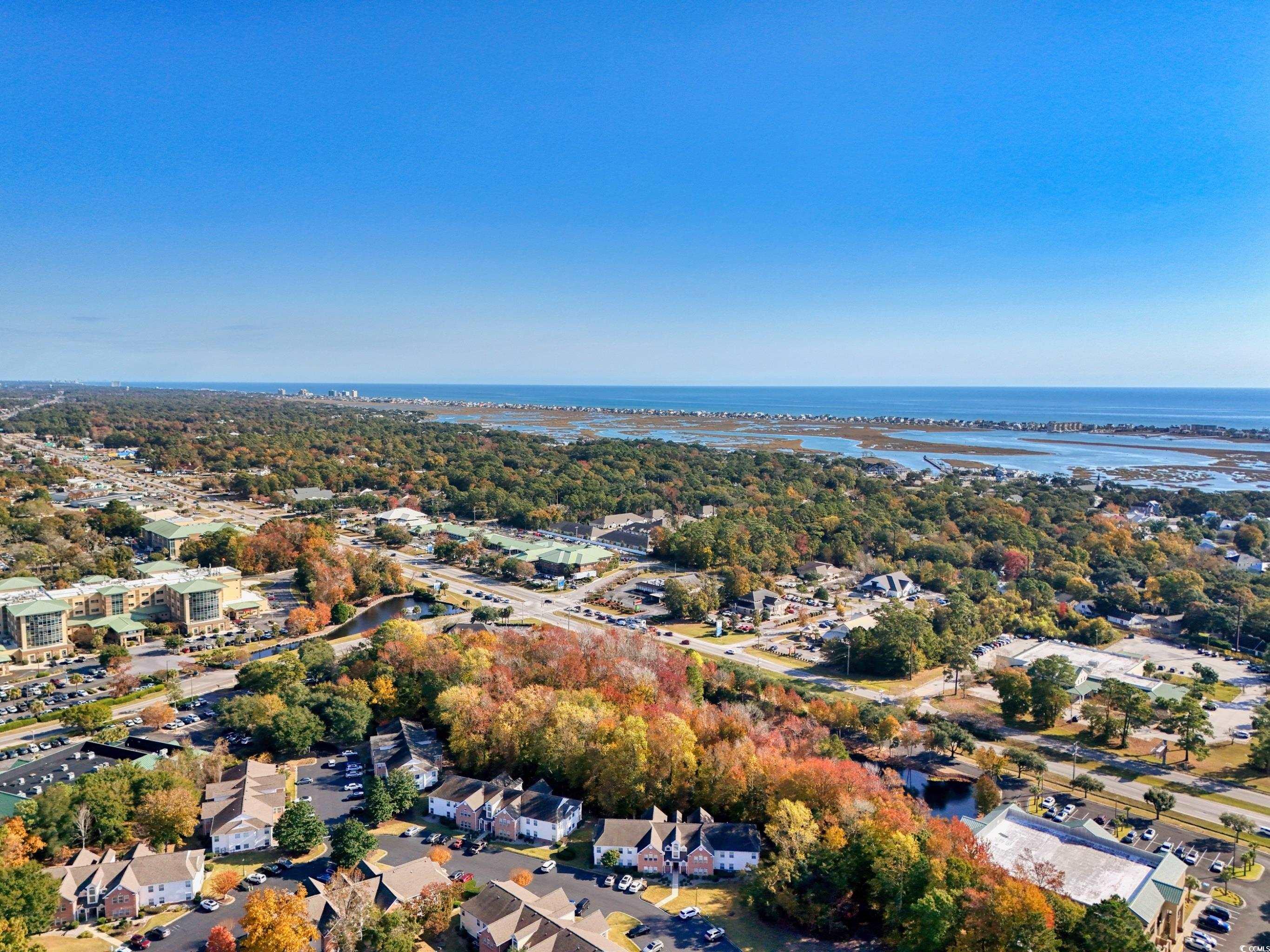 4277 Santolina Way, Unit D Murrells Inlet, SC 29576 - Photo 36 of 40 Aerial view of residential area with a nearby body of water