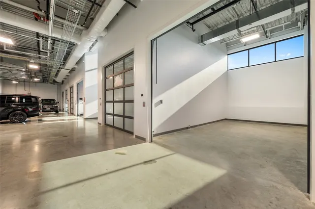 a view of a water heater room with stairs