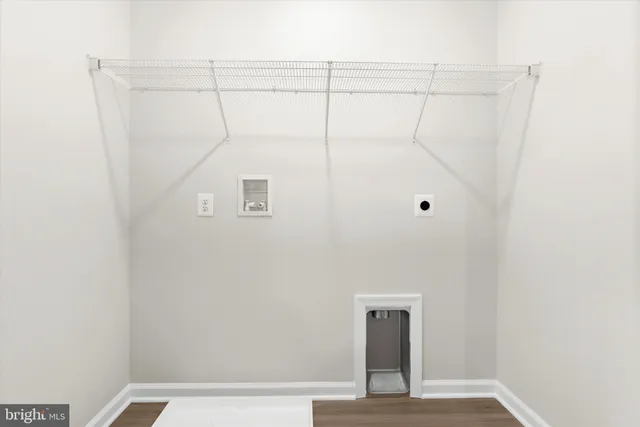 a view of a room with racks on the wall