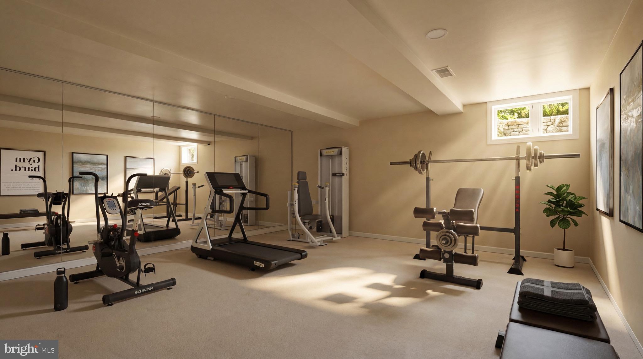 4813 Kemble Place Northwest Washington, DC 20007 - Photo 14 of 18 a view of a room with gym equipment