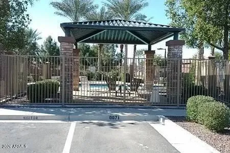 a view of a bench in the patio