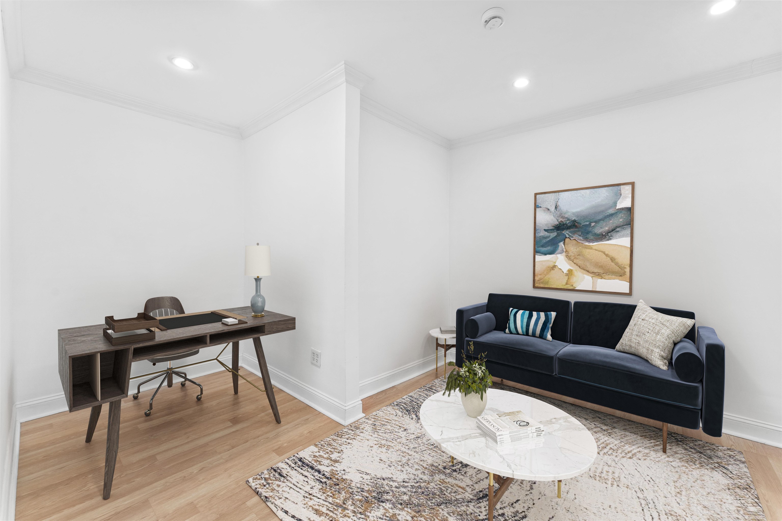 35-39 51st Street, Unit A4 Weehawken, NJ 07086 - Photo 9 of 16 a living room with furniture and a wooden floor