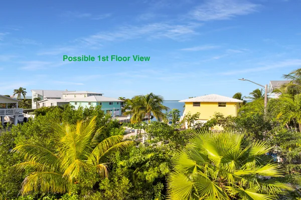 an aerial view of a house with a ocean view