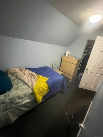 a view of a garage with storage