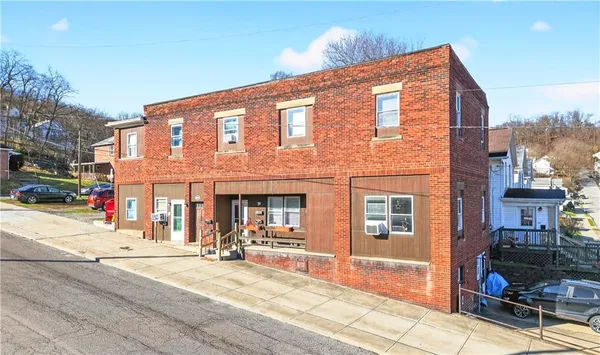 a front view of a building with