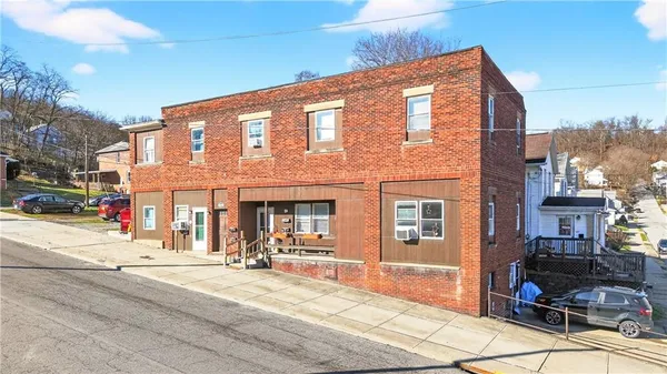 a front view of a building