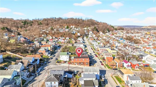 an aerial view of a city