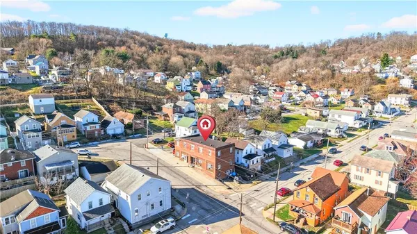 an aerial view of multiple house