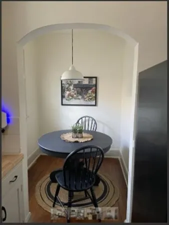 a table that has a stove and a table