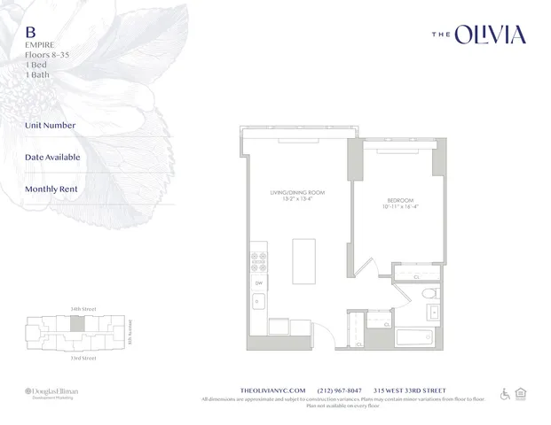 $4,950 | 315 West 33rd Street, Unit 12B | Hudson Yards