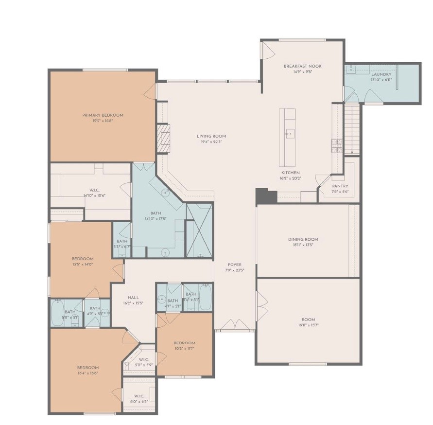 3509 Mirror Court Spring, TX 77388 - Photo 44 of 45 First Floor Plan – Layout provided as a courtesy. Room dimensions and configuration are approximate; buyers are encouraged to verify all measurements.