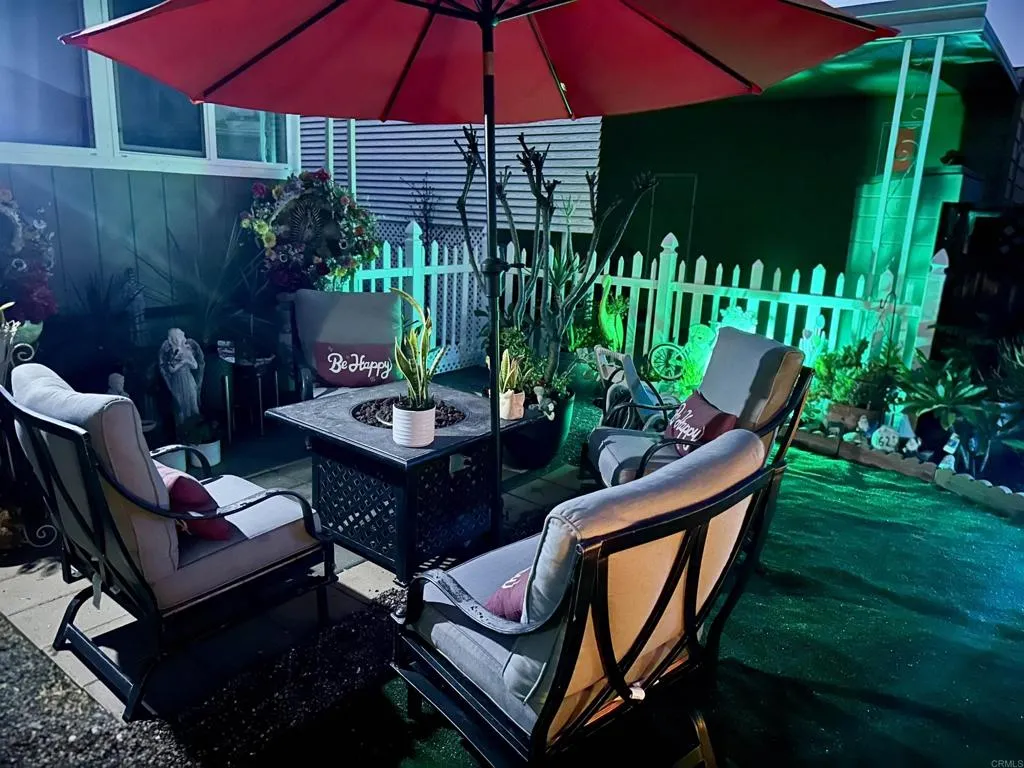 8301 Mission Gorge Road, Unit 162 Santee, CA 92071 - Photo 44 of 65 a backyard of a house with lots of green space and outdoor seating