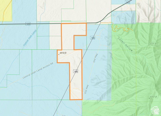 1000 South Foothill Boulevard Delta, UT 84624 - Photo 1 of 33 Ownership Map: orange is subject property. Blue is State of Utah. Green is Forest Service. No color is privately owned.