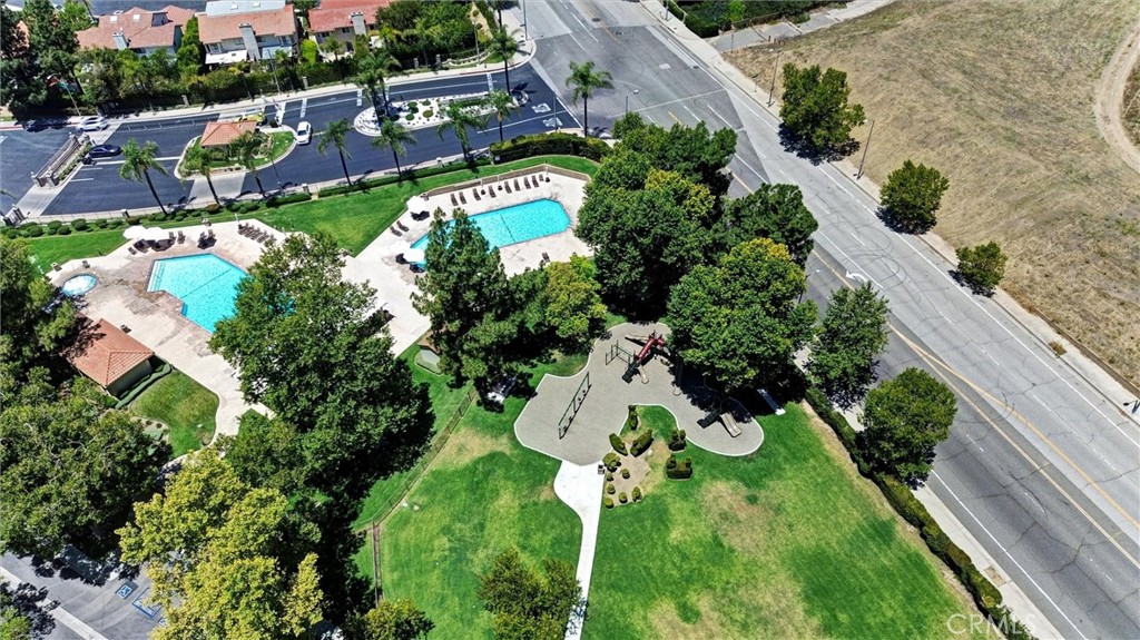 19605 Shadow Springs Way Porter Ranch, CA 91326 - Photo 32 of 33 Aerial view of two pools.